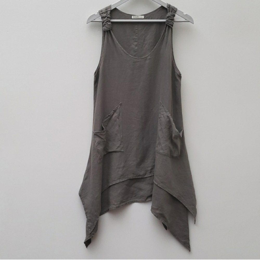 Fresh Laundry Lagenlook Linen Tunic Top Womens Size Small